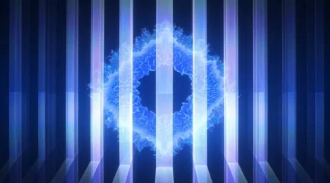Abstract blue digital eye with vertical bars Stock Footage 331459047