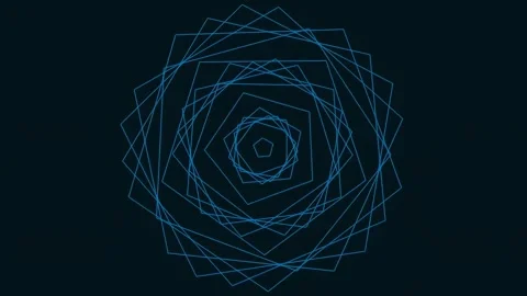 Abstract blue digital geometric tunnel background loop for futuristic techn.. Stock Footage 341057909