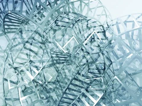 Abstract blue digital graphic background 3d art Stock Illustration