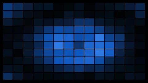 Abstract Blue Digital Grid Background with Flickering Rectangles Видео 333185787