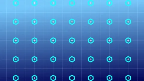 Abstract Blue Digital Hexagon Grid Technology Background Stock Footage 319757266