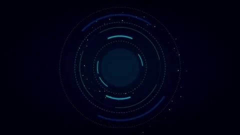 Abstract Blue Digital HUD Interface Animation Stock Footage 342792474