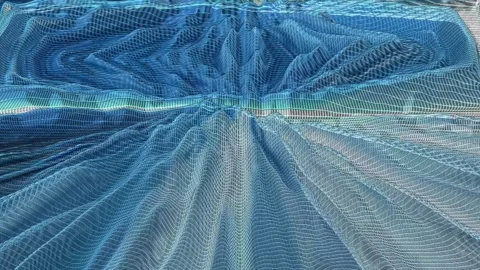 Abstract blue digital landscape wave motion background Stock-Footage 337322363