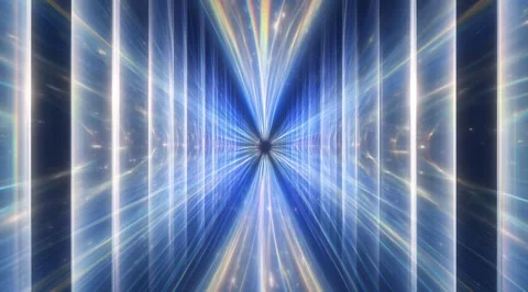 Abstract blue digital light tunnel background Stock Footage 331460684