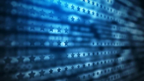 Abstract blue digital loop background with stars 動画素材 109645584