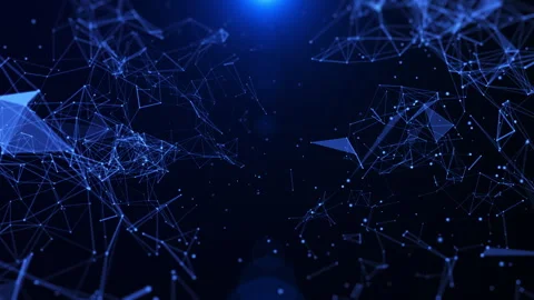 Abstract Blue Digital Mesh of Connected Dots and Line Virtual Network Stock Footage 313858012