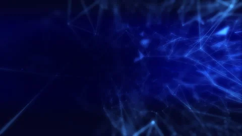 Abstract Blue Digital Mesh of Connected Dots and Lines in Virtual Space Stock Footage 328449329