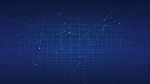 Abstract Blue Digital Network Background with Connecting Dots and Lines on a Stock Footage 339316100