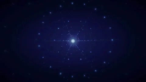 Abstract blue digital network background with glowing data particles and Stock Footage 339325473
