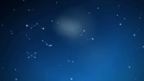 Abstract blue digital network background with connecting dots and lines Stock Footage 346216934