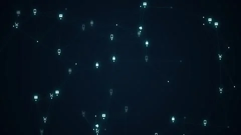 Abstract Blue Digital Network Connection Background Stock Footage 340940228
