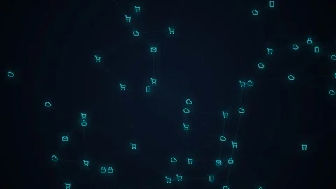 Abstract Blue Digital Network Connection Animation Stock Footage 340940251