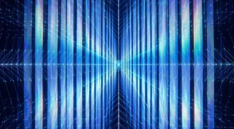 Abstract blue digital network grid with light Stock Footage 331454796