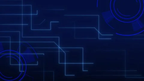 Abstract blue digital network lines on dark background. Tech abstract blue .. Stock Footage 338348333