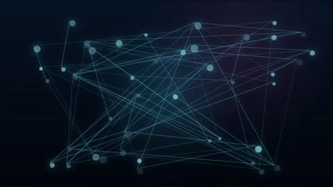 Abstract blue digital network plexus with glowing connected nodes Stock Footage 335874689