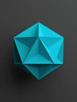 Abstract blue digital object over dark gray Stock Illustration