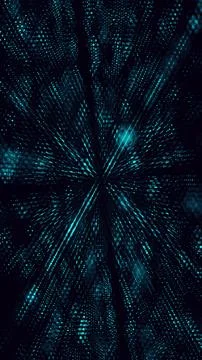 Abstract Blue Digital Particle Burst and Cyber Space Tunnel イラスト素材