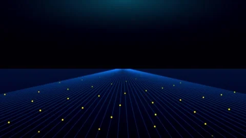 Abstract Blue Digital Particle Grid Animation Stock Footage 344512329