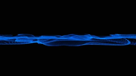 Abstract blue digital particle wave tech background Stock Footage 160241482
