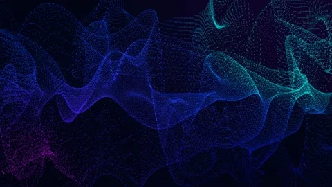 Abstract blue digital particle wave tech background Stock Footage 160539555