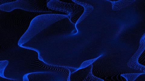 Abstract blue digital particle wave tech background Stock Footage 160730775