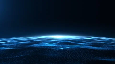 Abstract blue digital particle wave and digital data network connections fo.. Stock-Footage 332842860