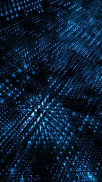 Abstract blue digital particle wave background Stock Illustration