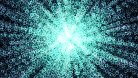 Abstract blue digital particles exploding outward in a radial burst against.. 動画素材 341374911