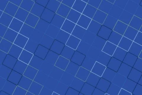 Abstract blue digital pattern with glowing geometric shapes Foto stock