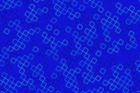 Abstract blue digital pattern with glowing square shapes Stock Photos