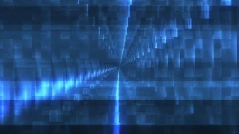 Abstract blue digital pattern pulses with motion Stock Illustration