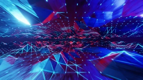 Abstract blue digital plexus network and cyber technology loop background 3.. Stock Footage 335699274