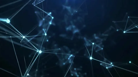 Abstract Blue Digital Plexus Network Background 库存影片 338038919