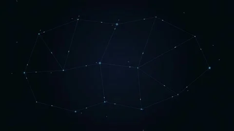 Abstract blue digital plexus network with connecting dots and lines on dark Stock Footage 346211018