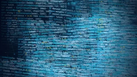 Abstract Blue Digital Programming Code Background 動画素材 335355743