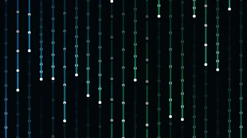 Abstract Blue Digital Rain Code Stream Falling Effect Background Footage Stock Footage 341057526