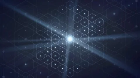 Abstract blue digital technology background with glowing light flares and Stock-Footage 340391960