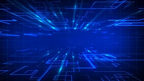 Abstract blue digital technology interface background Video stock 88964557