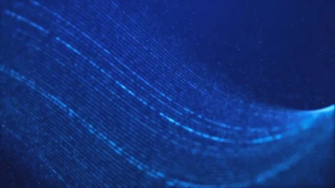 Abstract Blue Digital Wave and Glowing Particles Stream Seamless Loop 4k Stock-Footage 319029669