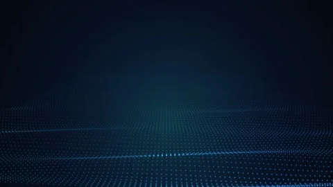 Abstract blue digital wave background, futuristic particle flow animation Stock Footage 346679938