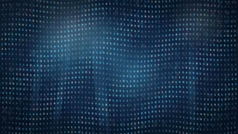 Abstract blue digital wave of glowing dots moving across a dark technological Stock Footage 339320786