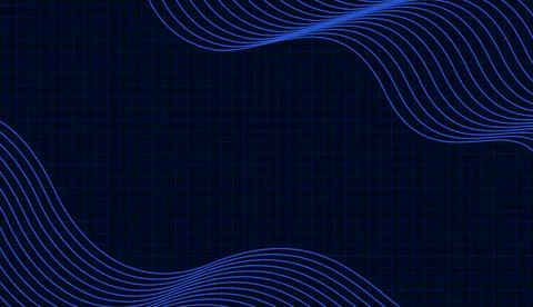 Abstract blue digital wave lines pattern on dark grid background blue wave Stock Illustration