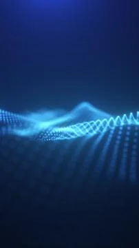Abstract blue digital wave made of glowing dots and flowing lines, symboliz.. イラスト素材