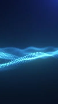 Abstract blue digital wave made of glowing dots and flowing lines, symboliz.. Stock Illustration