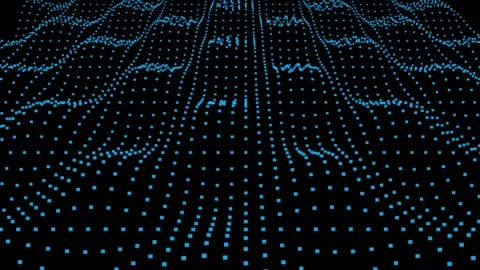 Abstract blue digital wave pattern with copy space for data visualization o.. Vidéo 347846160