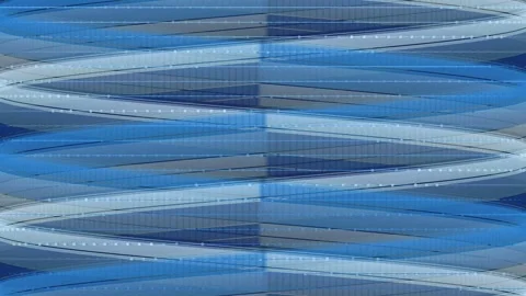 Abstract Blue Digital Wave Patterns with Glitch Effects Stock Footage 336775931