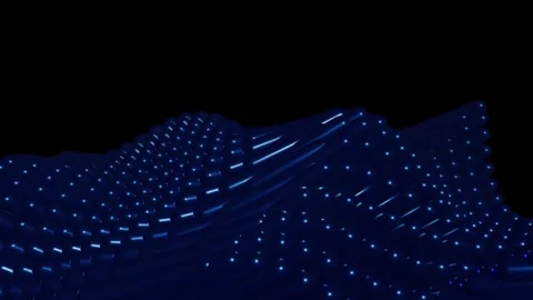 Abstract blue digital wave patterns undulating smoothly with subtle light r.. Video stock 346972793