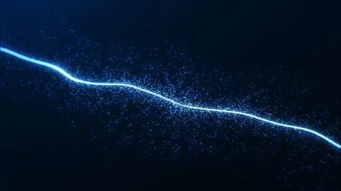 Abstract blue digital wave with smooth luminous flow, minimal futuristic li.. イラスト素材