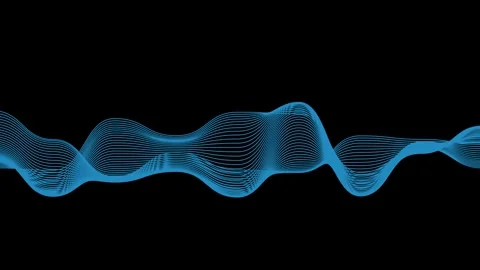 Abstract Blue Digital Waveform Animation on Black Background. Stock Footage 319455653
