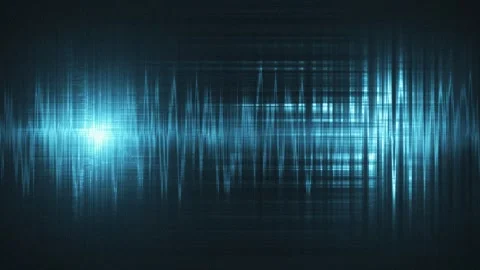 Abstract blue digital waveform background with glowing vertical lines and dat Stock Footage 328448884